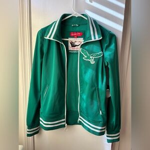 Philadelphia eagles Mitchell & ness throwback zip up jacket SMALL Kelly green